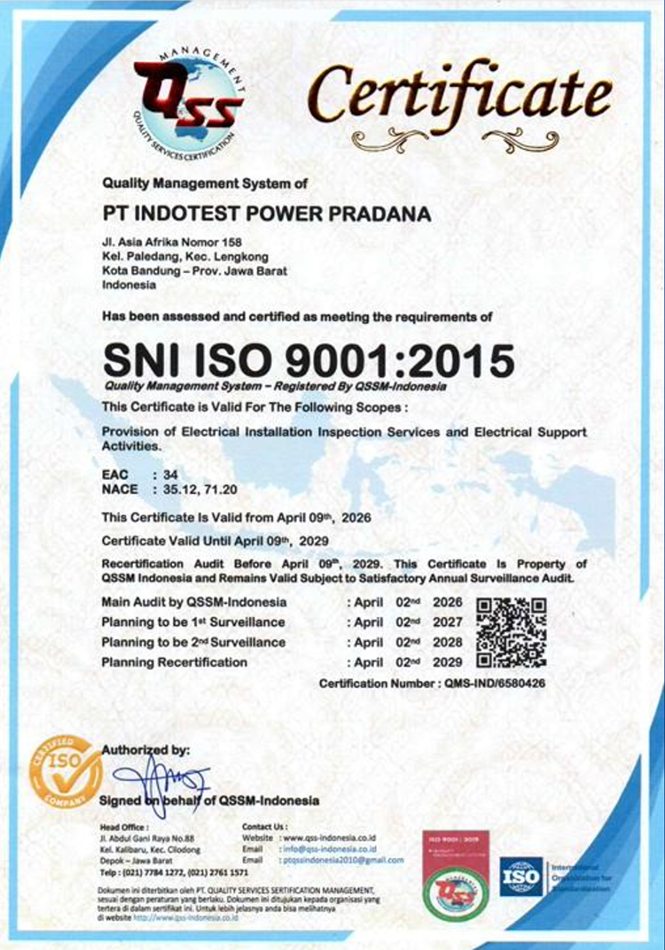 Sertifikat SNI ISO 9001:2015